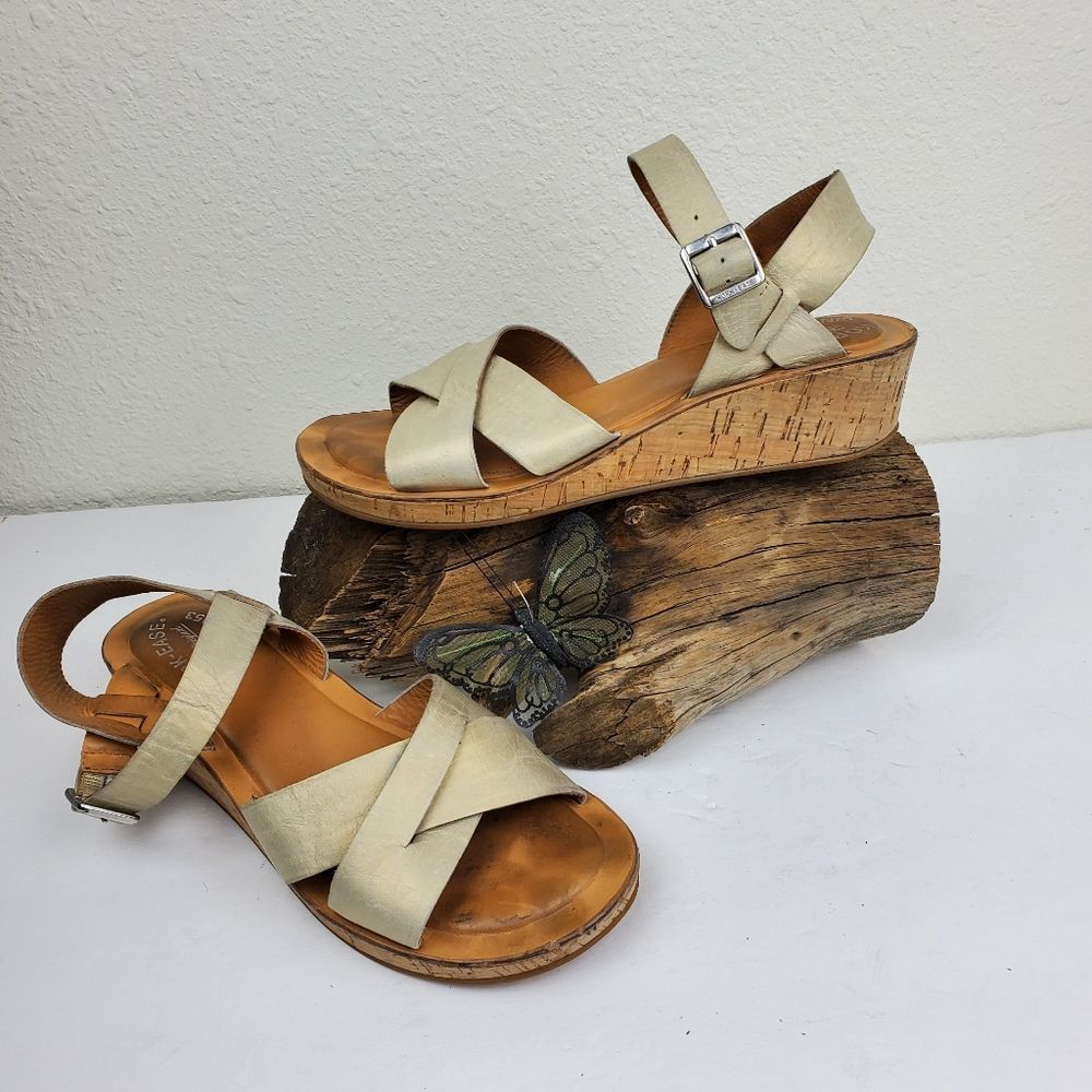 Kork-ease Myrna matte metallic gold kork bottom sandals